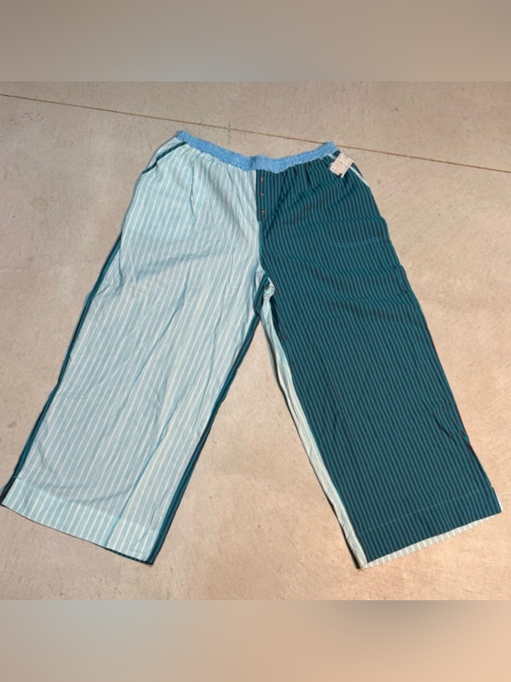 NWT Free People Intimately Striped Pants | XL | Teal Stripe